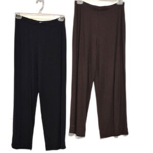 J.Jill Pull On Stretch Knit Pants Bundle XS Black & Brown Lounge Comfort